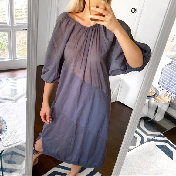 🐚 ZARA CONTEMPORARY MIDNIGHT BLUE LOOSE FIT PARTY SHEER MAXI DRESS! - Picture 1 of 12